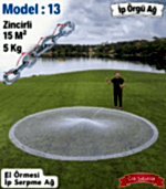 Model 13 - Zincirli İp Örgü Serpme Ağ 5 Kg